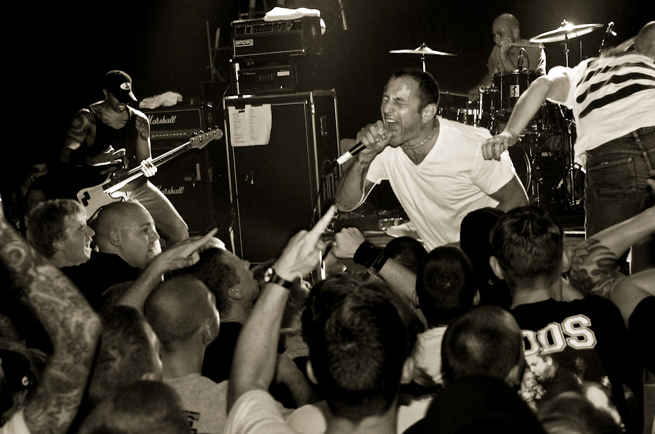 Youth of Today performing live — shaved heads, straight-edge crew, the milieu Shelter grew out of